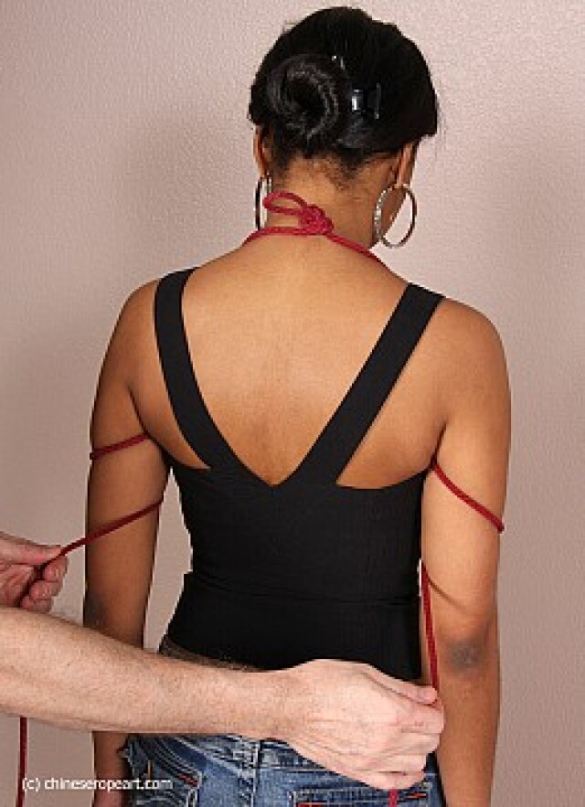 girl with tied hands