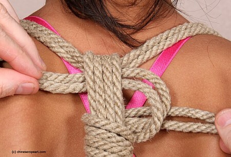 girl with tied hands